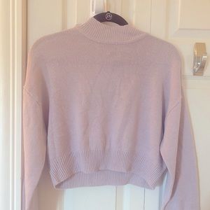 purple cropped mock neck H&M sweater